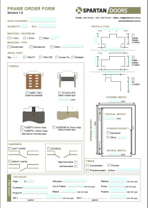 Door frame order form