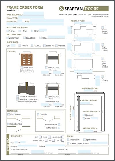 Frame Order Form