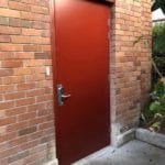 Sheeted and Capped Fire Doors In Colourbond