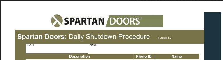 Daily Shutdown Procedure