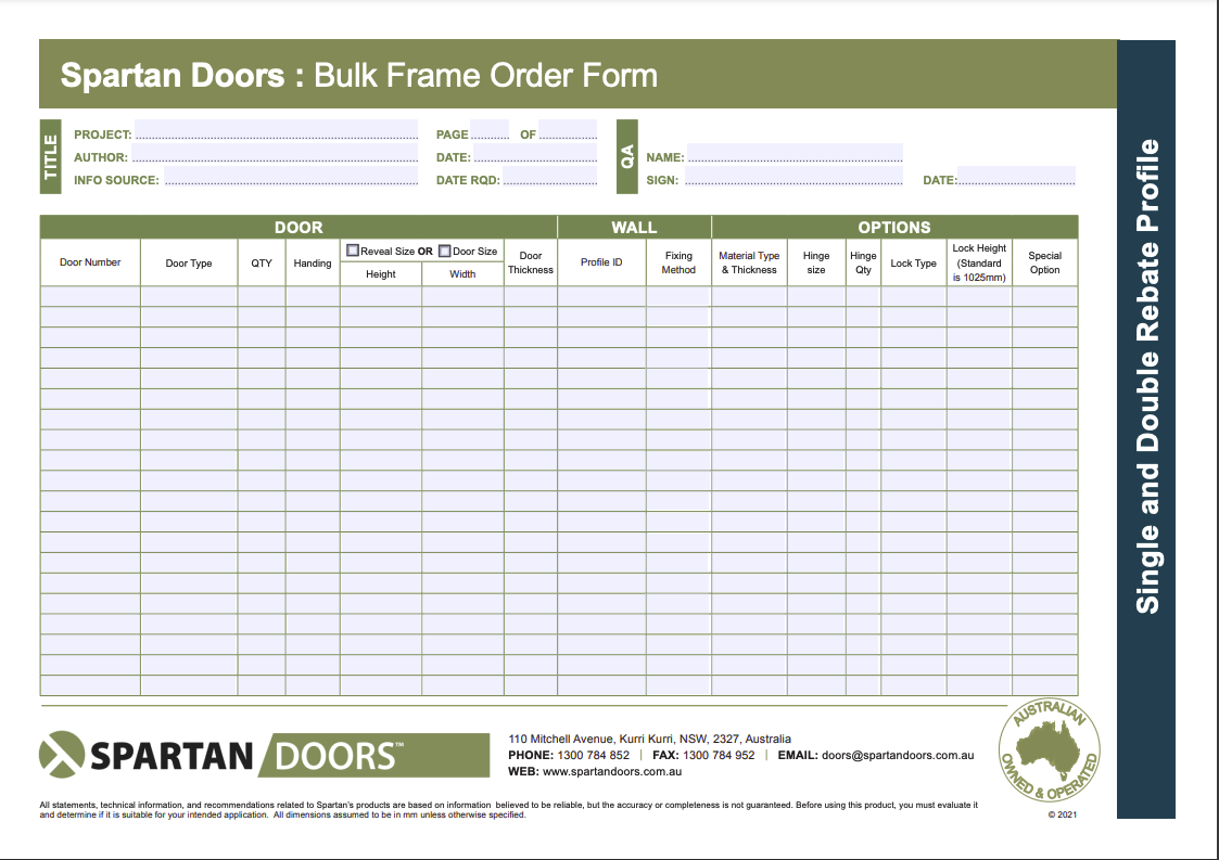 Bulk Order Form